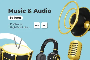 Música y audio Paquete de Illustration 3D