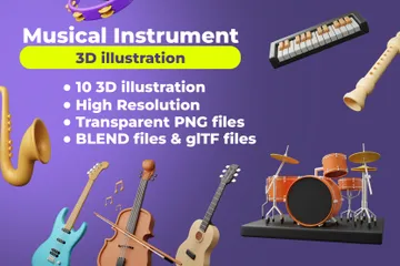 Musical Instrument 3D Icon Pack