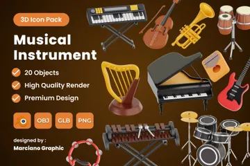 Musical Instrument 3D Icon Pack