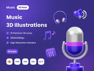 Musik 3D Icon Pack