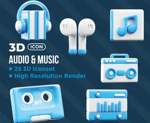 Musik Audio 3D Icon Pack