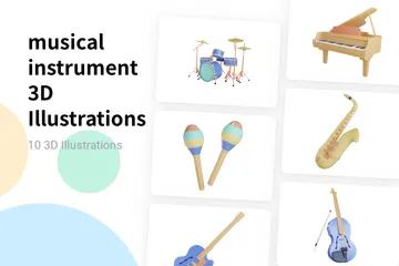 Musikinstrument 3D Illustration Pack