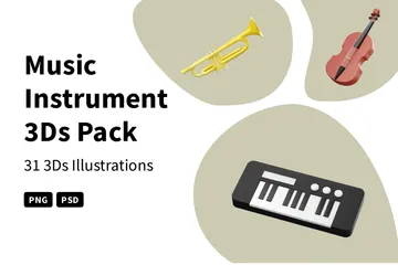 Musikinstrument 3D Icon Pack