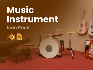 Musikinstrument 3D Icon Pack