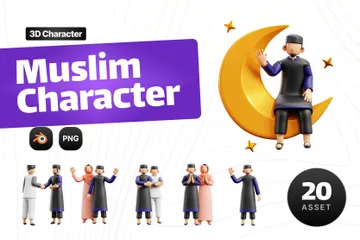Muslim Character 3D Illustration Pack