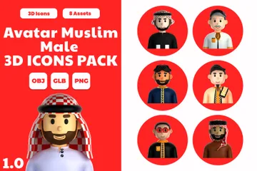 Muslim Male 3D Icon Pack