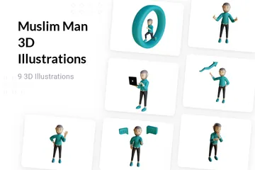 Muslim Man 3D Illustration Pack