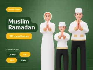 Ramadan-Muslime 3D Illustration Pack