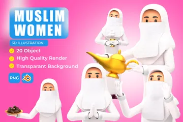 Muslim Women 3D Illustration Pack