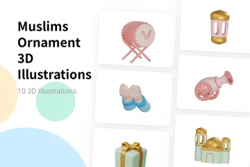 Muslime Ornament 3D Illustration Pack