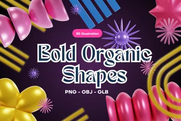 Markante organische Formen 3D Icon Pack