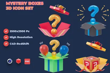 Mystery Boxes 3D Icon Pack