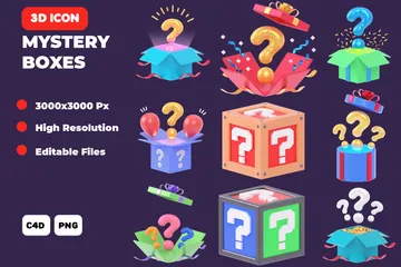 Mystery Boxes 3D Icon Pack