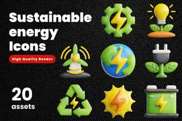 Nachhaltige Energie 3D Icon Pack