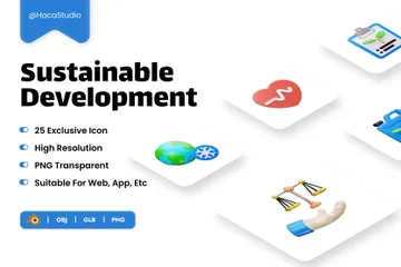 Nachhaltige Entwicklung 3D Icon Pack