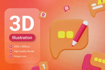 Nachricht 3D Illustration Pack