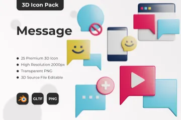 Nachricht 3D Icon Pack