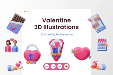 Namorados Pacote de Illustration 3D
