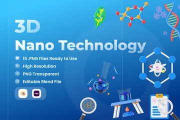 Nanotechnologie Pack 3D Icon
