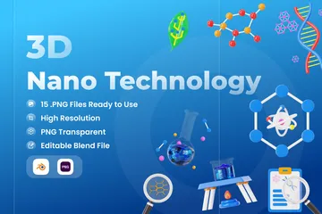 Nanotechnologie 3D Icon Pack