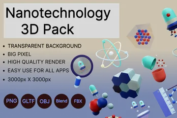 Nanotechnology 3D Icon Pack