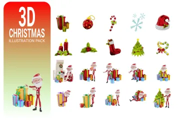 Natal Pacote de Illustration 3D