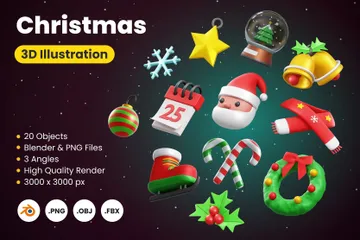 Natal Pacote de Illustration 3D