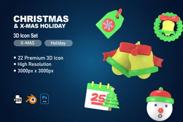 Natal e inverno Pacote de Icon 3D