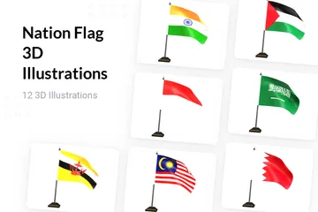 Free Nation Flag 3D Illustration Pack