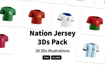 Nation-Trikot 3D Icon Pack