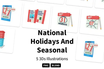 National Holidays And Seasonal Events 3D Icon Pack