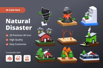 Natural Disaster 3D Icon Pack
