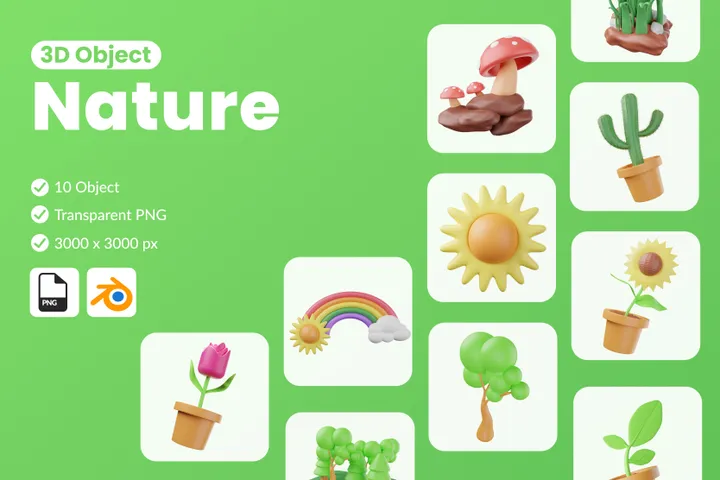 2,035 Nature 3D Illustration Packs - Free in PNG, BLEND, glTF - IconScout