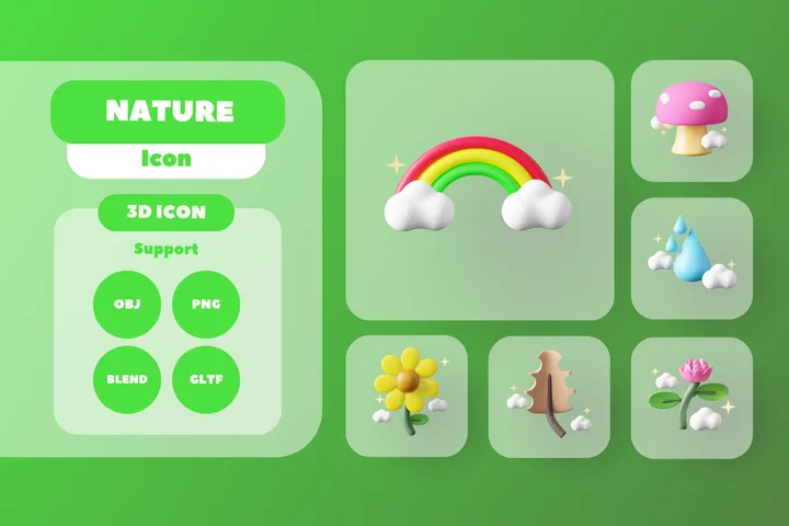 2,035 Nature 3D Illustration Packs - Free in PNG, BLEND, glTF - IconScout