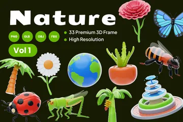 Nature Vol 1 3D Icon Pack