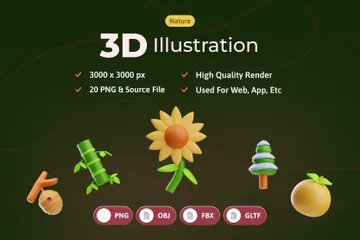 Natureza Pacote de Icon 3D