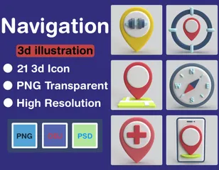 Navegação Pacote de Icon 3D