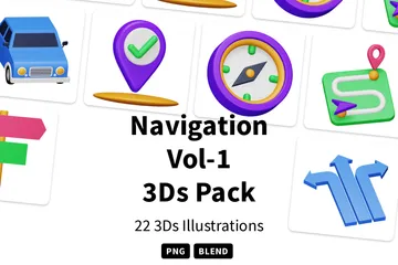 Navegação Vol-1 Pacote de Icon 3D