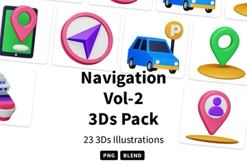 Navegação Vol-2 Pacote de Icon 3D