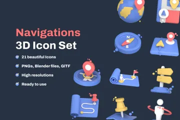 Navegaciones Paquete de Icon 3D