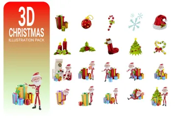 Navidad Paquete de Illustration 3D
