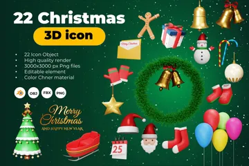 Navidad Paquete de Icon 3D