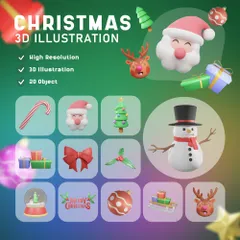 Navidad Paquete de Icon 3D