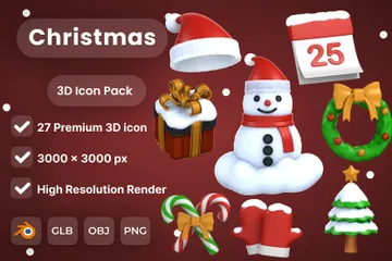 Navidad Paquete de Icon 3D