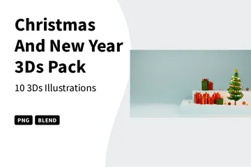 Navidad y Año Nuevo 3D Illustration Pack