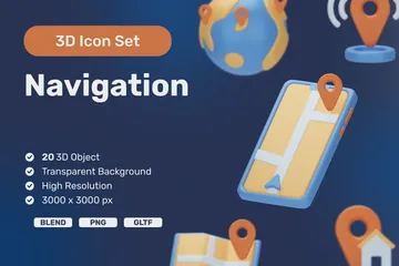 Navigation 3D Icon Pack
