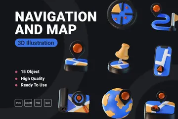 Navigation 3D Icon Pack