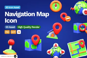 Navigation 3D Icon Pack