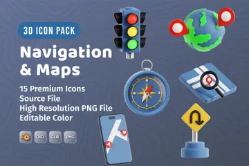 Navigation & Maps 3D Icon Pack