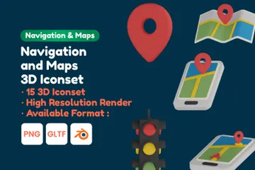 Navigation und Karten 3D Icon Pack